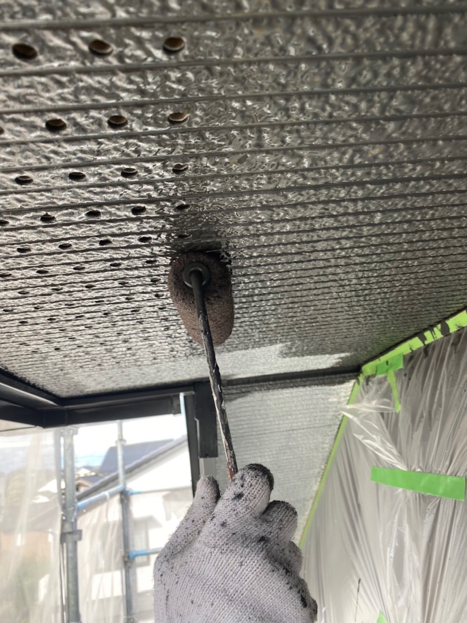 軒裏中塗り塗装