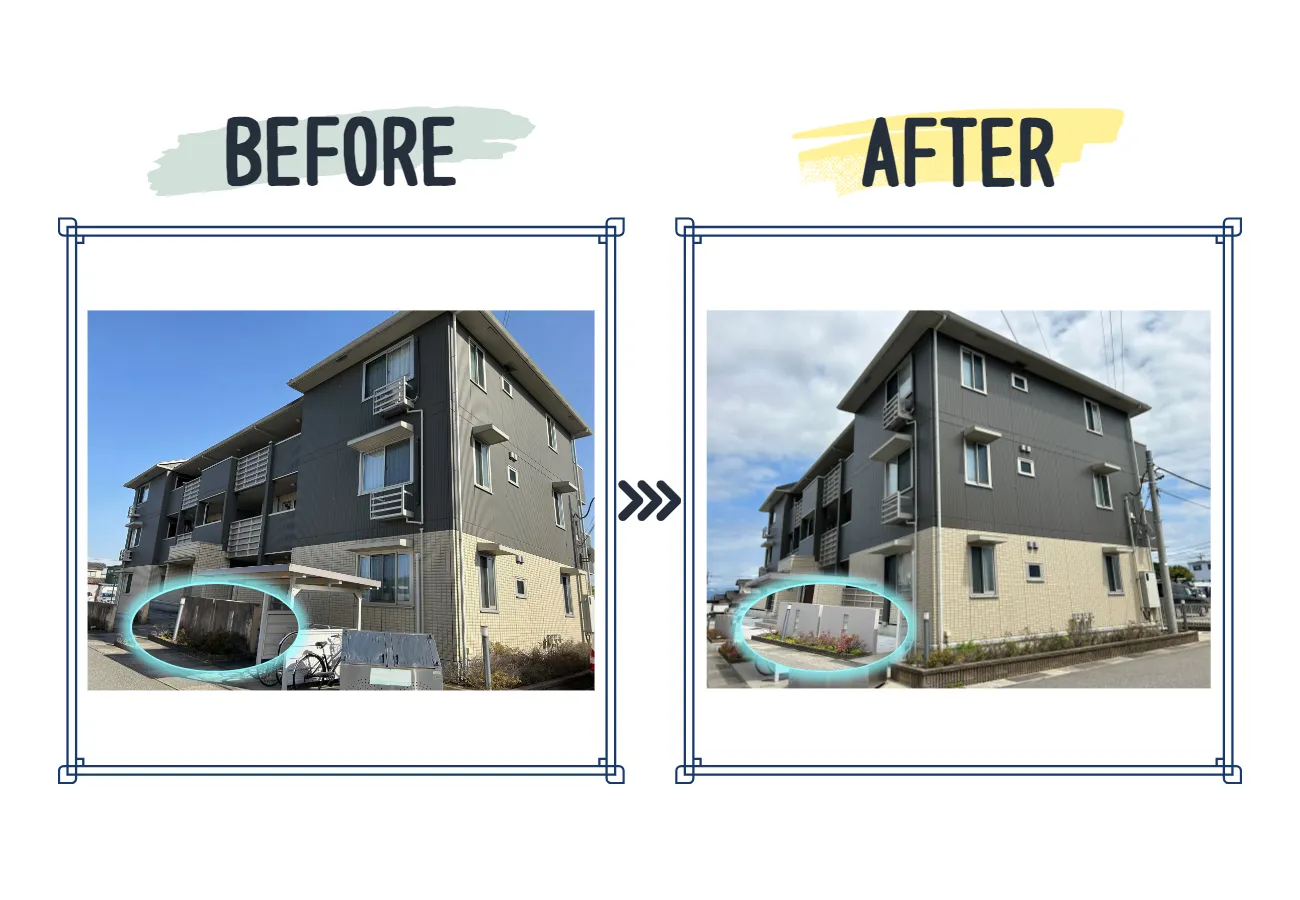 施工例＜外壁塗装＞　アパートM