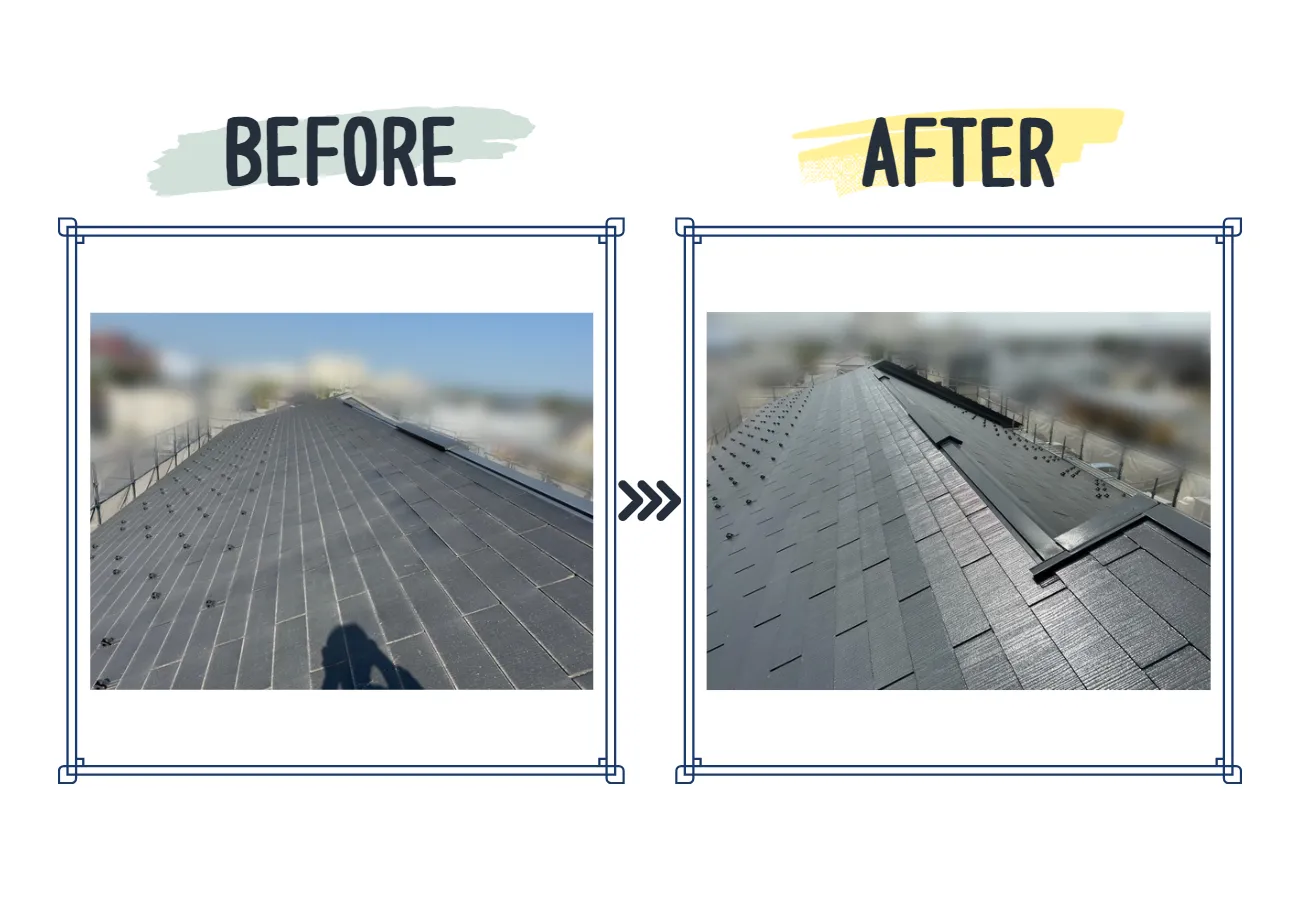 施工例＜屋根塗装＞　アパートM