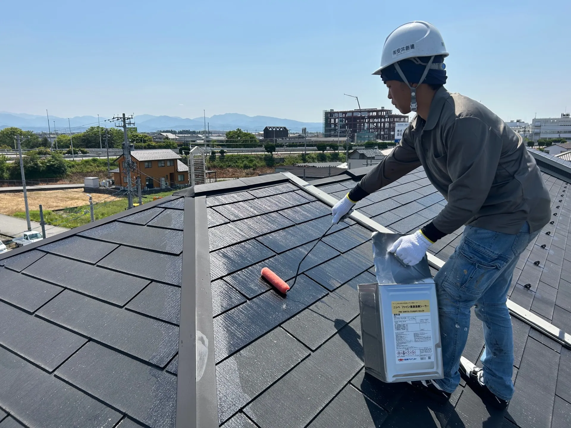 ファイン浸透造膜シーラー下塗り塗装