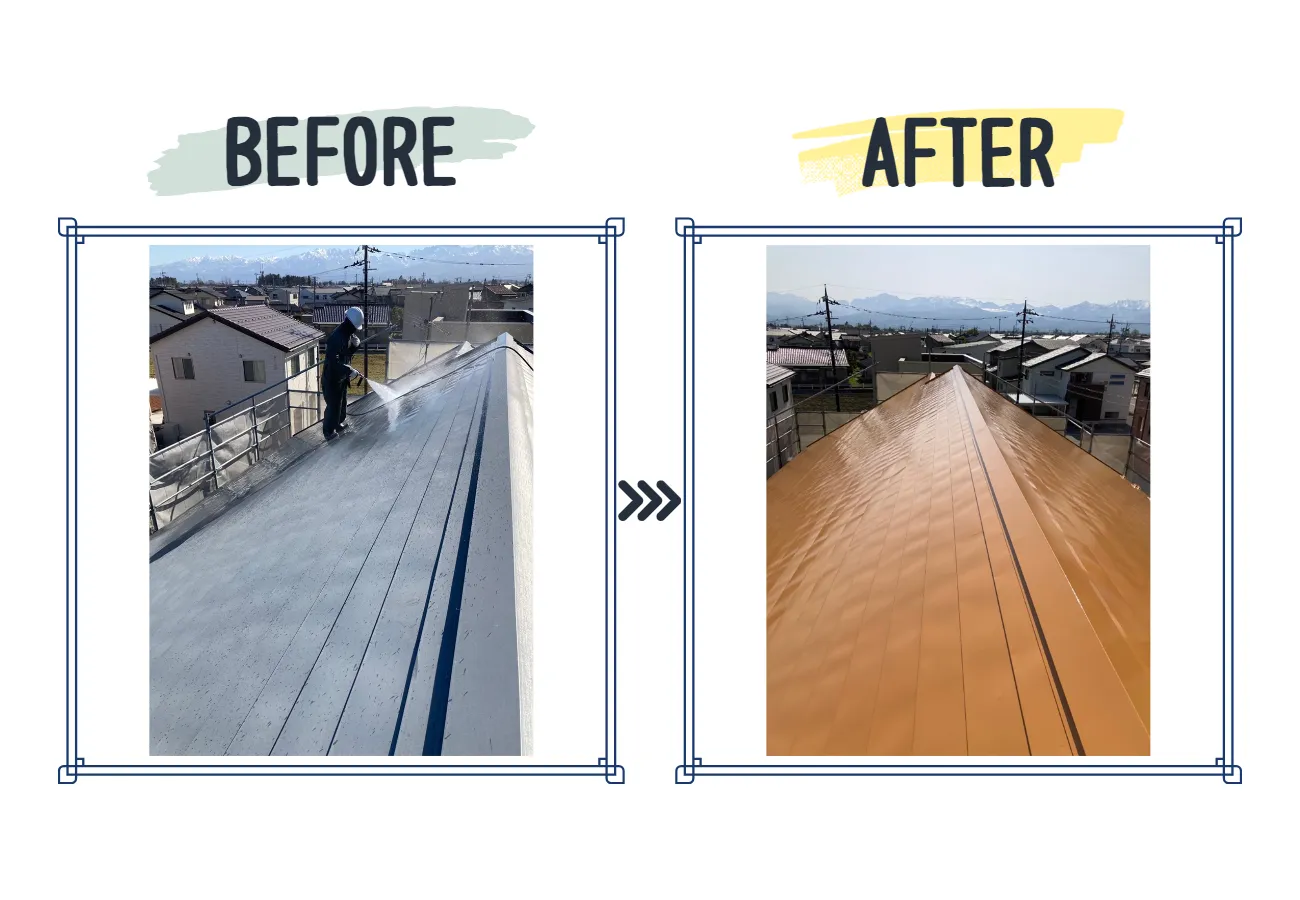 施工例＜屋根塗装＞　アパートS