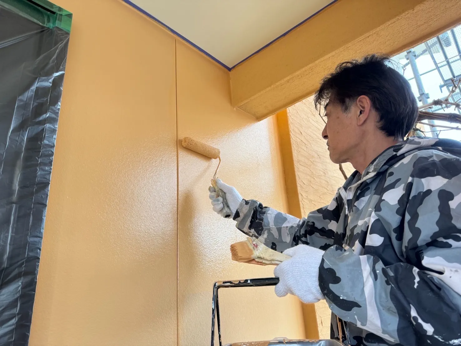 外壁　上塗り塗装　パーフェクトセラミックトップG