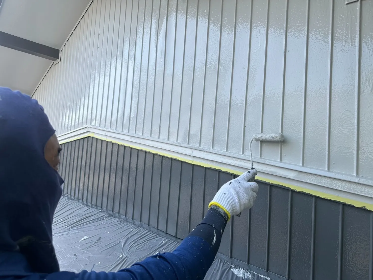 外壁　上塗り塗装　1液ファインフッソUV