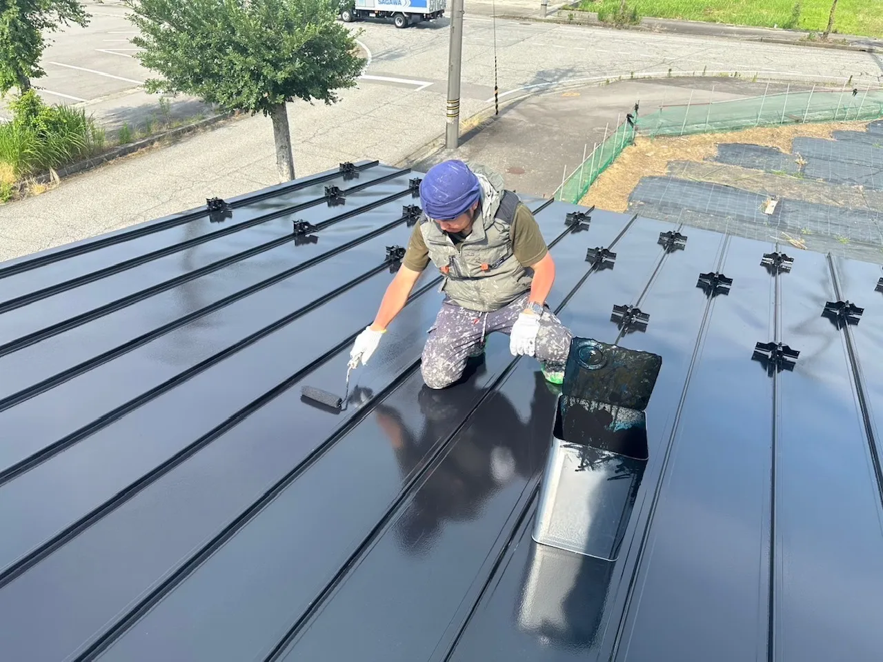 上塗り塗装：グランセラベスト2液ファイン（遮熱）