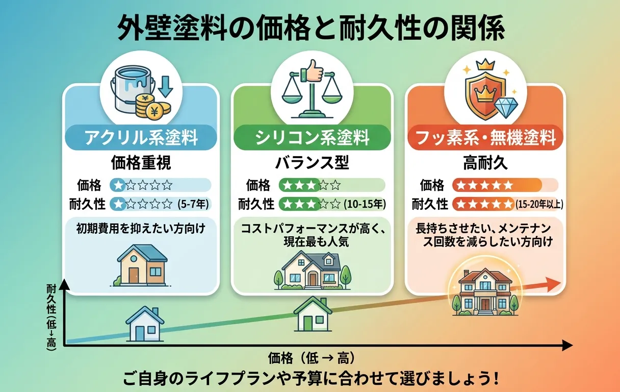 外壁塗装の塗料ランクを徹底比較！価格と耐久性の違いをプロが解説